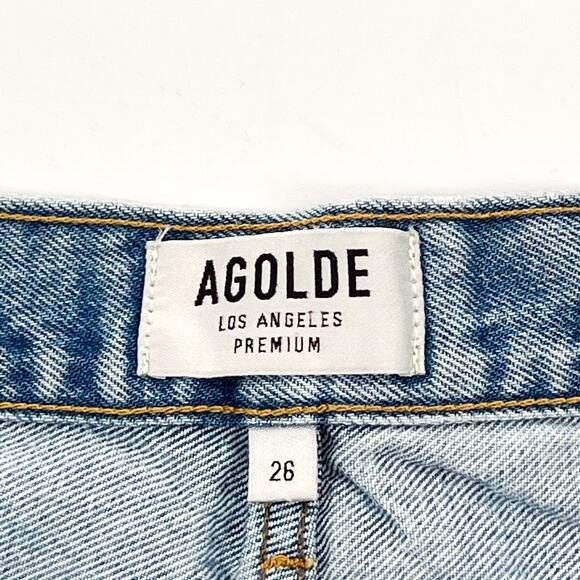 AGOLDE Parker Vintage Cutoff Denim Shorts Swapmeet Light Wash Size 26 - Picture 3 of 5